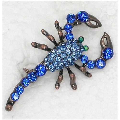 Antique Copper purple Rhinestone brooch Scorpion Pin brooches C316 D3