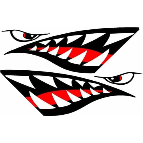 Car Stickers decor Motorcycle Decals Shark Mouth Teeth Cartoon Decal Decorative Accessories Creative Waterproof PVC,13cm