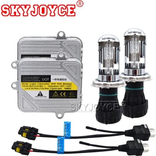 SKYJOYCE 55W DC 12V Fast Bright h4 Bixenon HID kit H4 Hi lo Bixenon Lamp H4-3 Bi xenon 4300K 5000K 6000K 8000K Car Headlight kit