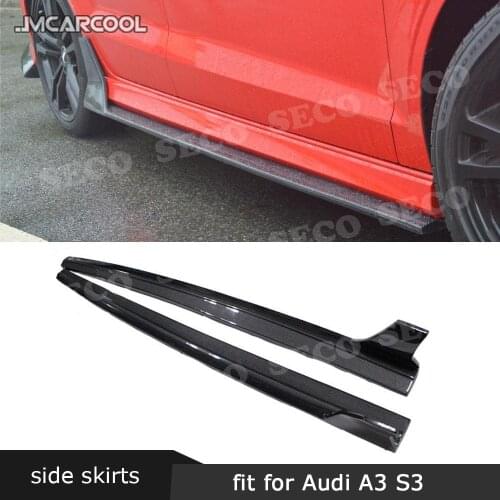 Carbon Fiber Side Skirts Bumper Kits for Audi A3 Sline S3 RS3 Sedan 4 door 2014 - 2016 Car Styling