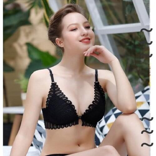 2021 New Fashion Sexy Lace Wireless Bras For Women Lingerie Adjusted Wire Free Push Up Bra Modis Breathable Backless Bralette