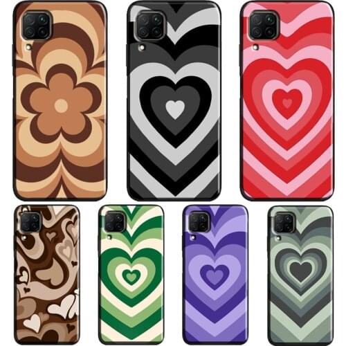 Latte Love Brown Heart Swirl Aesthetic Case For Huawei P Smart 2019 Nova 5T P30 P40 P20 Pro Mate 10 20 Lite Honor 10i 8A 8X 9X