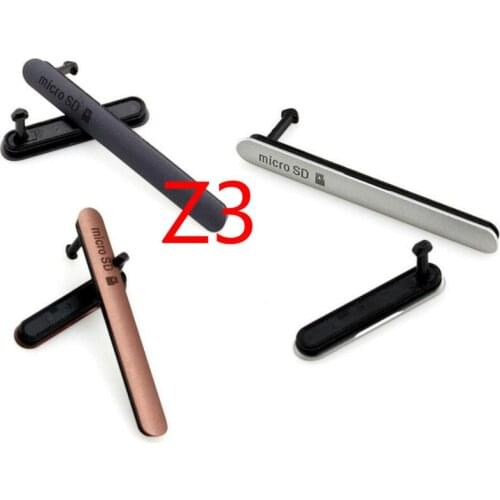 For Sony Xperia Z3 USB Charger Port Cover + SIM Card Slot Cover D6603 Case D6643 D6653 D6633 Mobile Phone Housing For Xperia Z3
