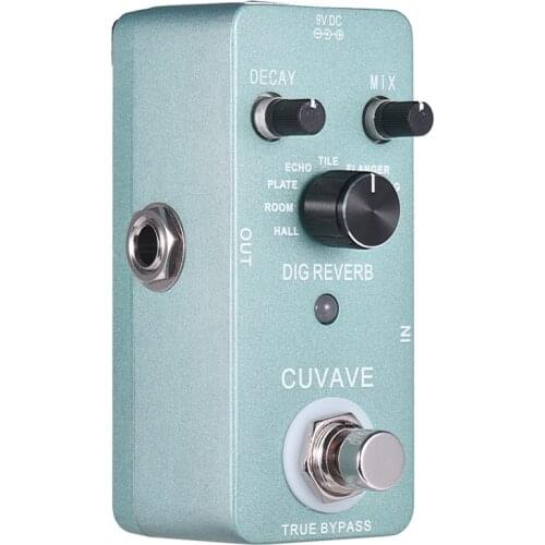 Digital Reverb Guitar Effect Pedal 9 Reverb Types True Bypass Full Metal Shell Guitar Pedal for Guitar Accessories Parts