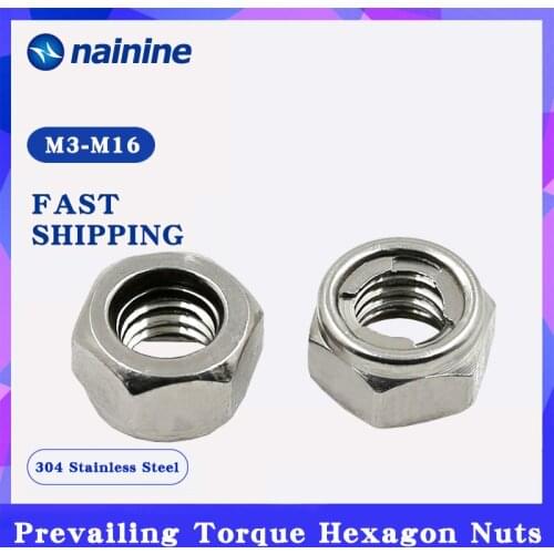 [M3-M20] DIN980 All Metal Nuts Locking Lug Lock Nuts Prevaillng Rorque Hexagon Nuts 304 Stainless Steel