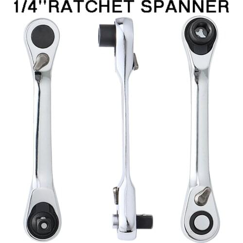 Torque Wrench Drive Tool 1/4" Drive Ratchet Magnetic Bit Driver Dual Ended Spanner Adjustment Spanner Repair Hand Tool