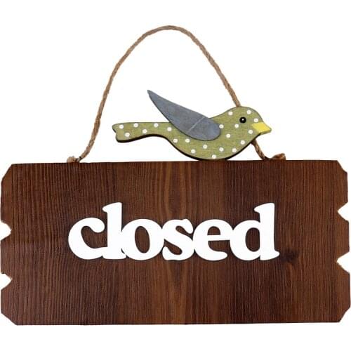 Creative Double Side Open and Closed Wooden Welcome Door Sign Door Hanging Tag