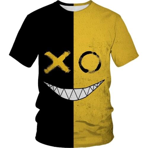 Graffiti clown hip hop 3D printing fashion casual summer men and women short-sleeved T-shirt oversized t-shirt for men