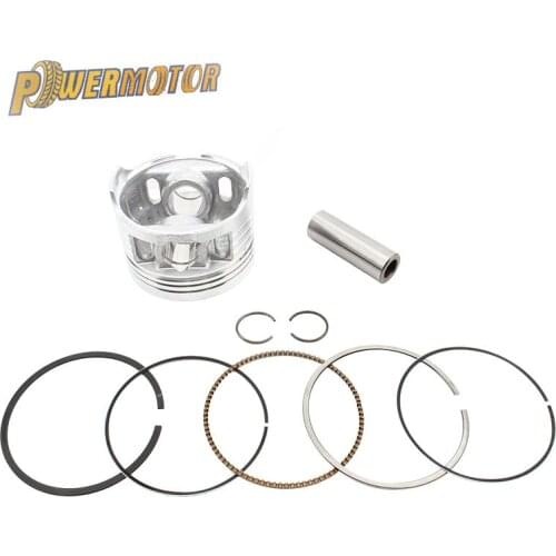 Motorcycle Piston Ring Pin Set Kit Assembly 52.4mm Piston Ring Caliber 13mm For 110cc 125cc ATV Dirt Bike Go Kart Engine