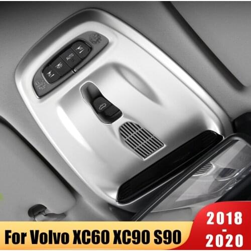 For Volvo XC60 XC90 S90 2018 2019 2020 Front Read Light Cover Readlight Lamp Frame Trims ABS Chrome Car-Styling Accessories
