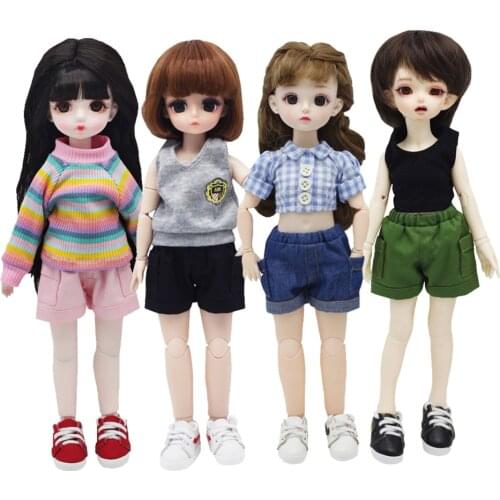 The Cute Short Pants wIth Pocket for 1/6 BJD Dolls and 30cm BJD Dolls Jeans Clothes Toy Clothing Accessories