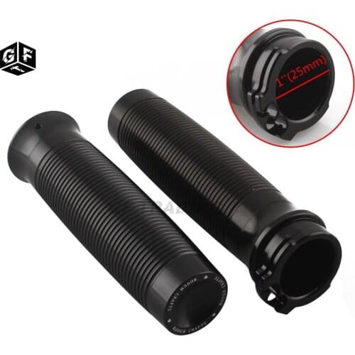 Motorcycle Black Aluminum Handlebar Grips Hand Grips For Harley 883R Sportster Street Bob Low Rider Chopper Bobber 1" Handlebar