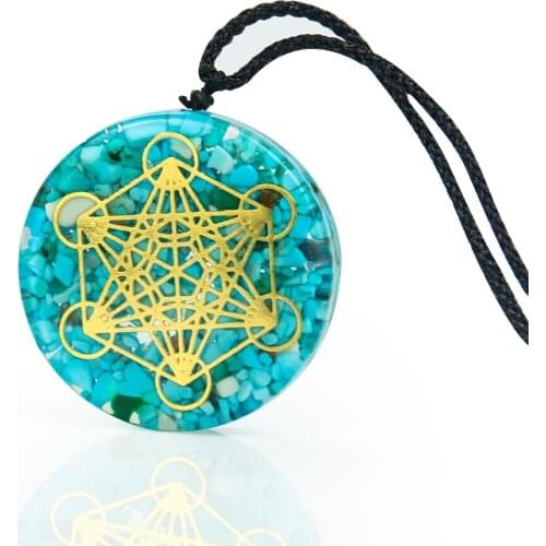 Orgonite Chakra Pendant Charms Necklace Geometry Yoga Energy Necklace Reiki Healing Meditation Stone Jewelry Amulet Balance