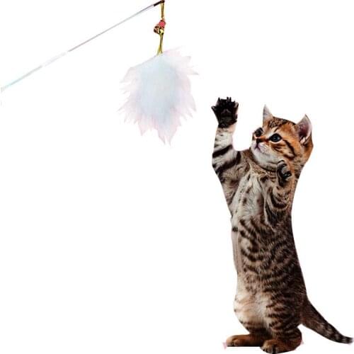Pompom Funny Cat Stick Carbon Fiber Telescopic Rod Scalable Fun Voice High-Quality Paper Card Packaging Replaceable Feathers