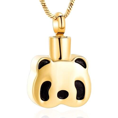 Panda Bear Urn Necklace for Ashes Men Women Cremation Jewelry Stainless Steel Pet Ashes Locket Memorial Jewelry