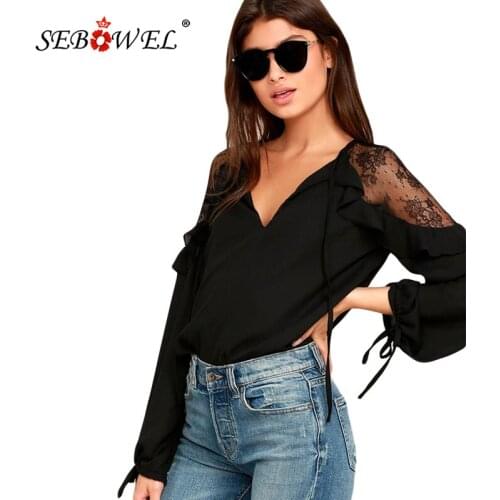 SEBOWEL Black And White Blouses