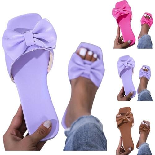 Brand Women Slippers Summer Slides PU Open Toe Flat Casual Shoes Leisure Sandals Outdoor Female Beach Flip Flops Big Size 42