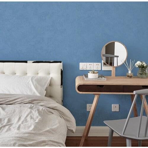 Blue Classic Solid Color Mediterranean Green Grey Wall Papers Home Decor Waterproof Wallpaper Roll For Living Room Bedroom Wall