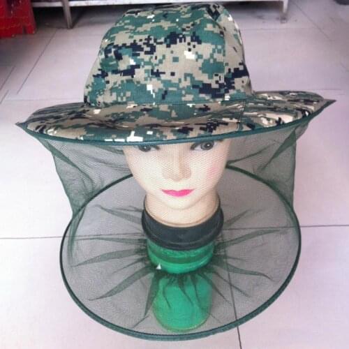Sunscreen Hat Durable Anti-mosquito Polyester Cotton Mosquito Bee Bug Mesh Head Face Protector for Fishing