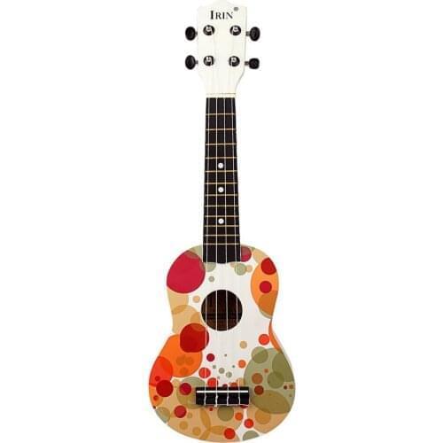 Basswood Ukulele Wood Ukuleles for Beginner Soprano Ukulele Starter Kid Guitar Hawaii Guitar 21 Inch Colorful Bubbles Kids Uke