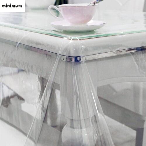 Ultra-thin Sagging PVC tablecloth Transparent plastic soft glass tablecloth PVC coffee mats Waterproof and oil wash free