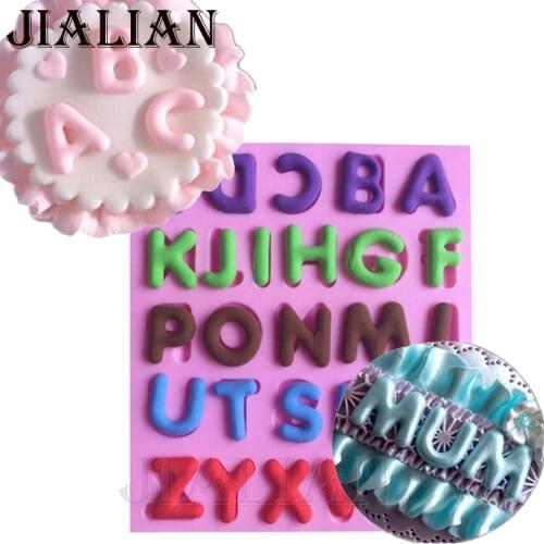 High quality 3D Capital English Letters Fondant mould Alphabet silicone mold Cake Decorating Tools cake pop recipe T0841