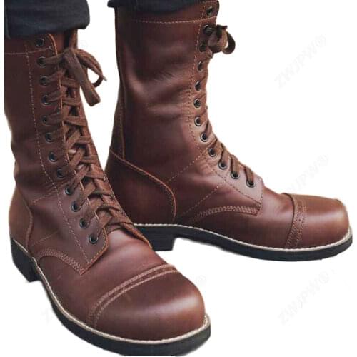 WW2 US Army Paratrooper Boots Brown Leather Combat Jump Shoes Military Gear 1943 armyshop2008