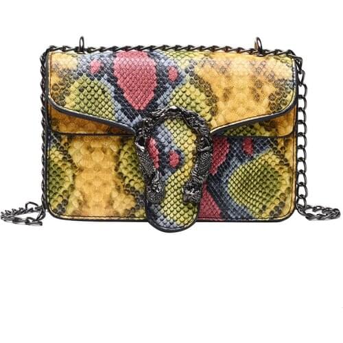 Female Designer Handbag Fashion New High Quality PU Female Handbag Chain Single Shoulder Bag Mini-messenger Bag змеиный мешок