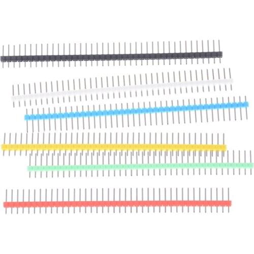 10pcs Pin Header Connector Male 2.54mm Pitch Pin Header Strip Single Row 40 pin Connector Kit for PCB board