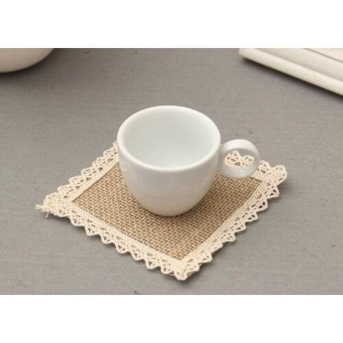 10 pcs rustic jute lace table runner party event supplies hessian vintage retro burlap decoration for christmas mat cup