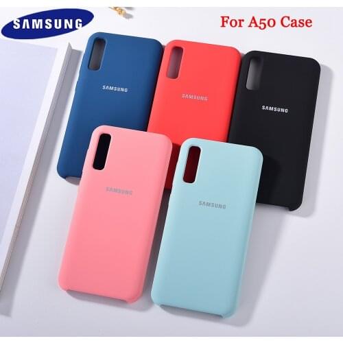 100% Original Samsung A50 Liquid Silicone Cover For Samsung Galaxy A50S A30S A 50 Soft Protection Shockproof Back Case With Logo
