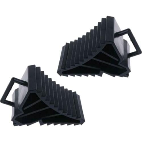 2Pcs Antislip Vehicle Car Truck Wheel Tire Chock Stop Block Black