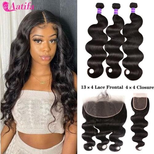 4x4 Lace Closure 13x4 Lace Frontal With Bundles Malaysian Body Wave Bundles With Frontal 9A 100% Human Hair Bundles With Closure