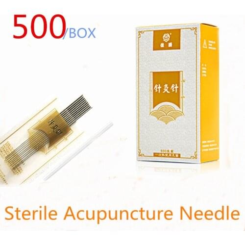 500pcs/pack Professional Medical Level Disposable Sterile Acupuncture Needle With Tube Disinfection Filiform Needle Smooth