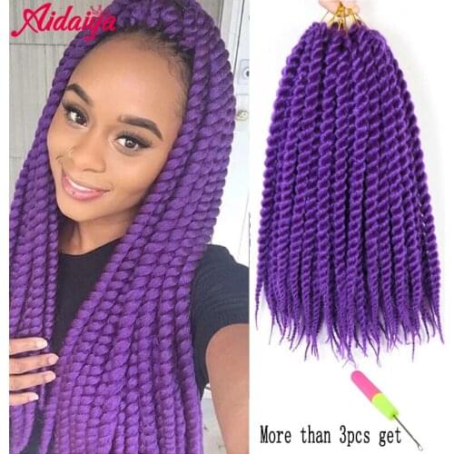 Aidaiya Senegalese Twist Crochet Braids Senegalese Twist Braid Hair Extension 18Inches Jumbo Synthetic Braiding Hair For Women