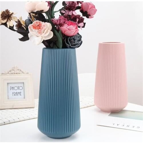 Large Simple Plastic Vase Dried Flower Wet Fresh Flowers Arrangement Floral Flower Imitation Porcelain Vase Desktop Decorations
