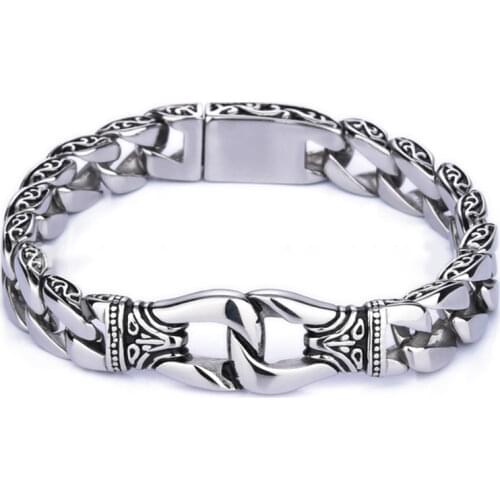 Fashion New Stainless Steel Charm Bracelet Men Vintage Totem Mens Bracelets Cool Male Jewelry Jewellery Armband