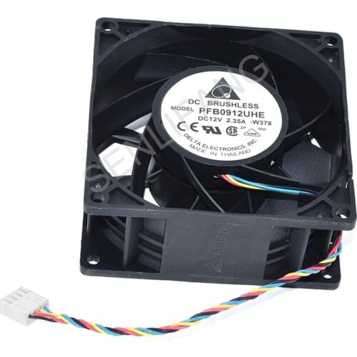 For Delta PFB0912UHE DC12V 2.35A 90x90x38mm 4-Wire Server Square Fan