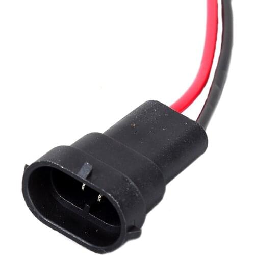 H11 Headlight Male Pre-Wired Socket Extension Connector Adapters Bulb Replacement Sockets 1 Pair