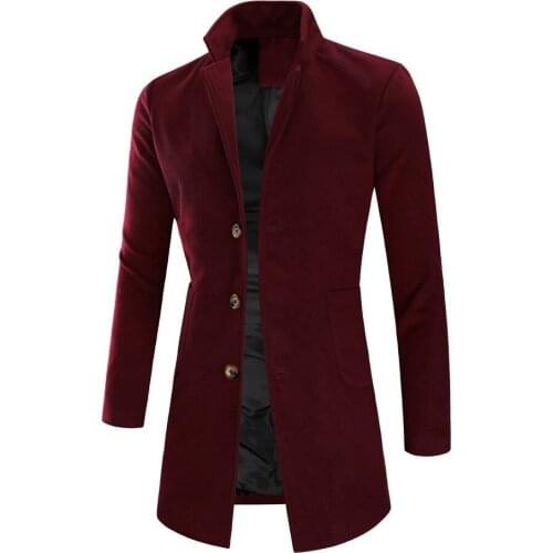 Cashmere Overcoats Wool Coats Business Coat Autumn Winter Quality Mens Mens Wool Blends Long Coat Jacket Male Slim Fit