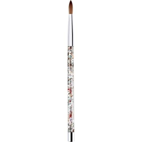 1Pc Rose Gold Kolinsky Sable Acrylic Nail Brush with Liquid Flow Glitter Nail Art Brush for Nail Art Tool