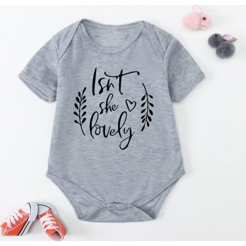 Isn't She Lovely Newborn Outfits Bodysuits 0-24Months Summer Baby Jumpsuits Spring Autumn Clothes Kids Tops White Pink Black