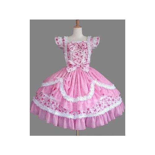 LLT016) High Quality Short Sleeveless Sweet Lolita Short Dress Ball Gown Fancy Prom Dress Halloween Party Masquerade Costume