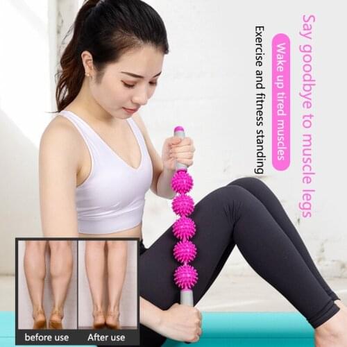 Massage Stick 5 Ball Spiky Ball Massage Hedgehog Ball Massage Sports Roller Yoga Stick Relax Fascia Stick Relax Muscle XB