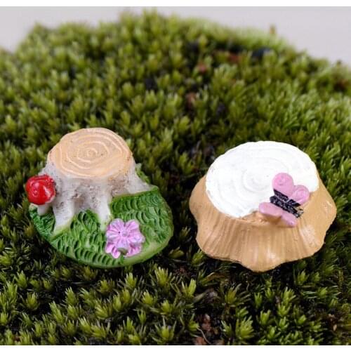 Mini Tree Butterfly Stump Craft Figurine Cute Miniature Garden DIY Ornaments Fairy Garden Home Decor Accessories Shooting Props