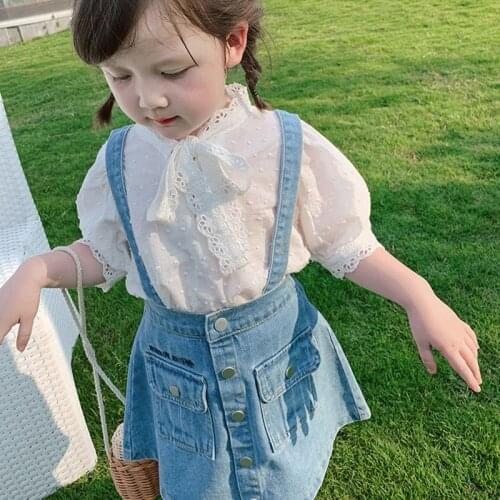 Fashion Kids Girls Summer Spring Clothes Set 2021 New Style Cowboy Belt Pants+T-Shirt Children Girls Clothing Party Chirstmas