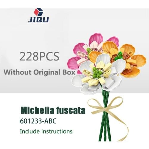MOC Ideas Series Colorful Phalaenopsis Daisy Flowers Bouquets Plants Model Building Blocks Blossom Bricks Kids Toys Girls Gifts