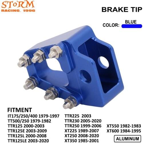 Motorcycle CNC Rear Brake Pedal Step Tip For Yamaha IT175 250 400 TT500 TTR125 125E/L 125LE TTR225 230 TTR250 XT225 350 550 600