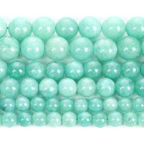 Whosale Burma jades Natural Stone Charm Round Loose Beads For Jewelry Making DIY Bracelets Necklace 6/8/10 MM