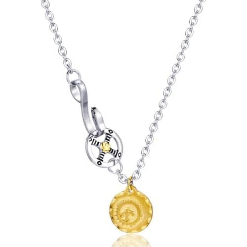 Stainless Steel Gold Flying Eagle Mini Tag Pendant Necklace Men Women Punk Rock Chain Link Animal Necklace Gift For Him